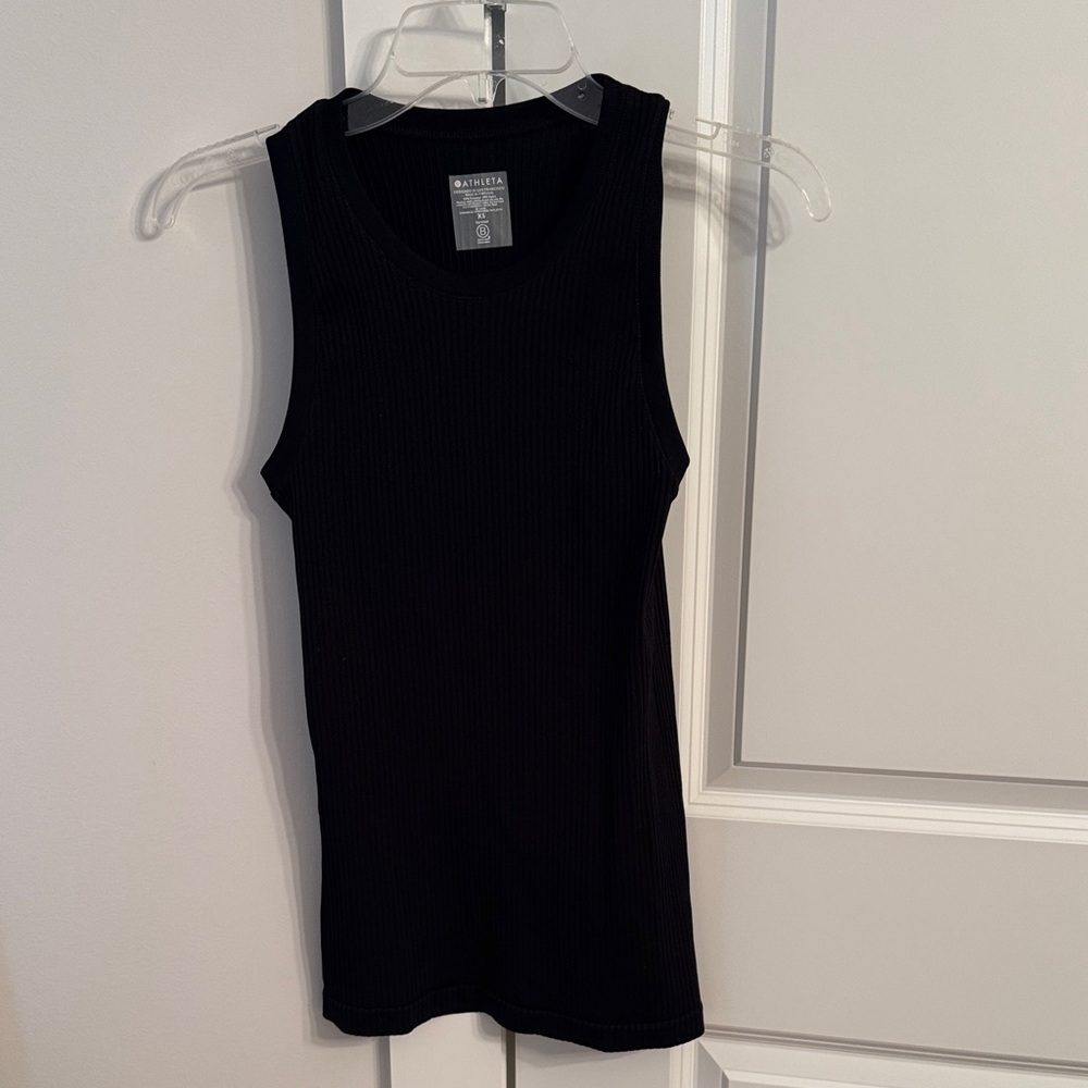 Athleta Black Ribbed Tank Top